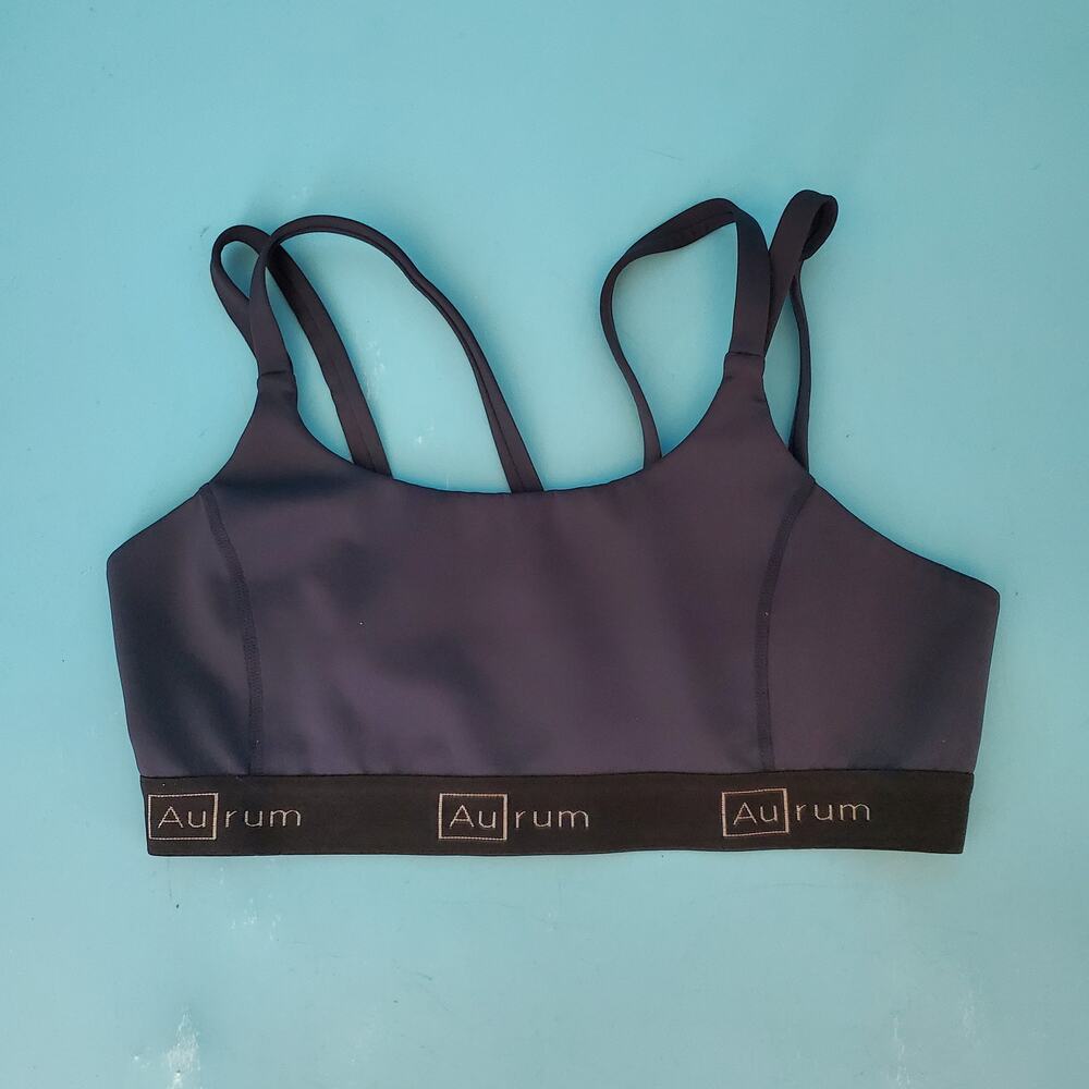 Aurum Sports Bra Size Medium Black Strappy